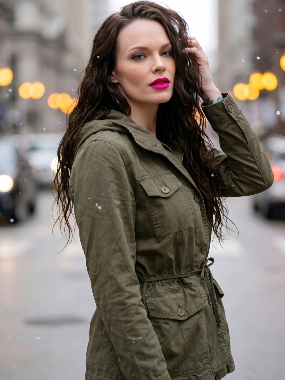 J.Crew Olive Green Field Jacket Hooded Military Utility Cargo Cotton Small